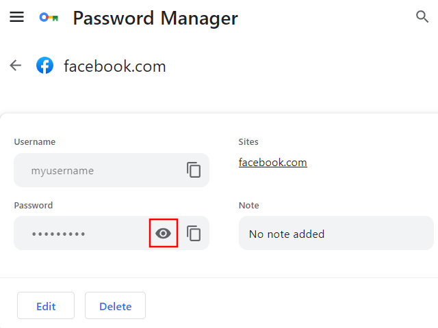 View a saved password in Google Chrome