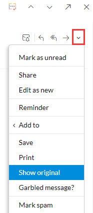 View email header on Zoho Mail