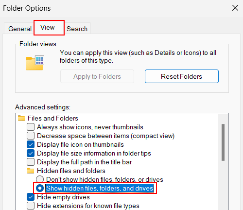View hidden files, folders, and drives in Windows 11