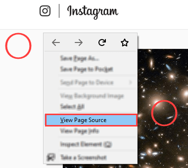 View page source in Firefox