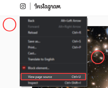 View page source in Google Chrome