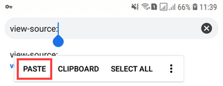 View source in Google Chrome on Android