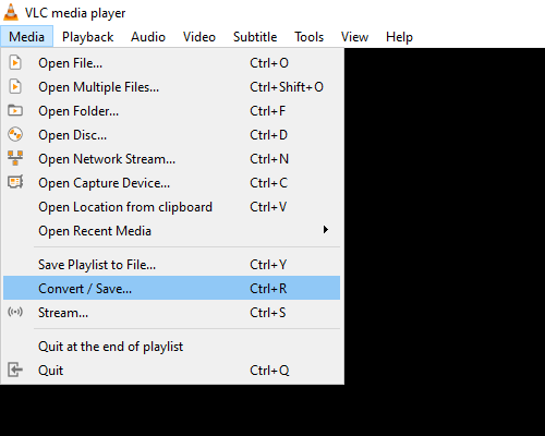 VLC Convert / Save option