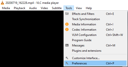 VLC preferences