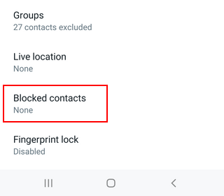 WhatsApp blocked contacts
