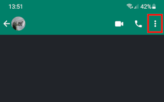 WhatsApp chat menu button