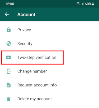 WhatsApp two-step verification