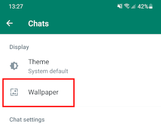 WhatsApp wallpaper setting