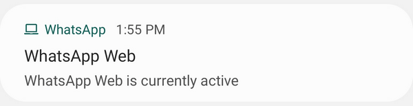 WhatsApp Web est actuellement une notification active