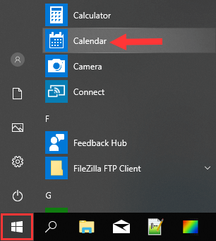 Windows 10 Calendar app