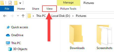 windows 10 file explorer folder view settings