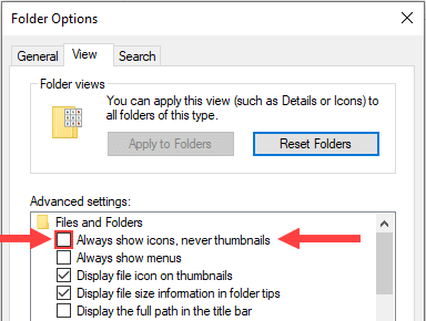 windows 10 file explorer options