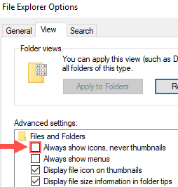 windows 10 file explorer options