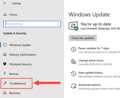 Windows 10 Troubleshoot