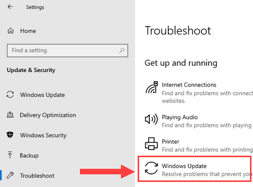 Windows 10 Update Troubleshooter