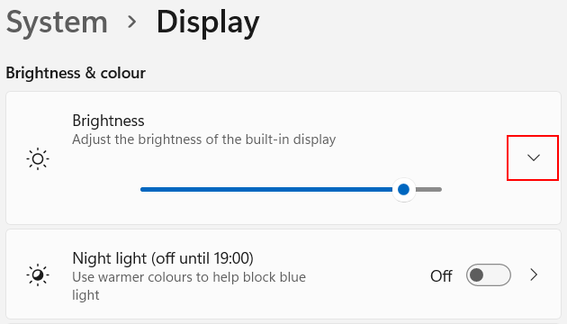 Windows 11 brightness settings