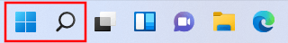 Windows 11 start menu button and search icon