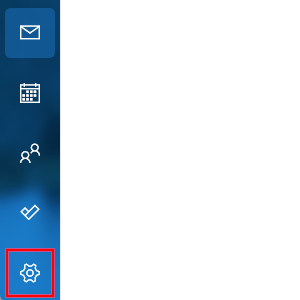 Windows Mail app settings button