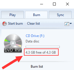 Windows Media Player file size left on disc