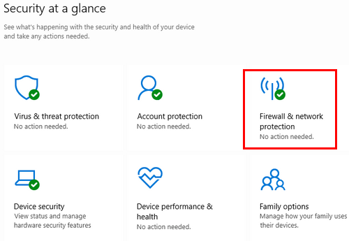 Windows Security Firewall and network protection