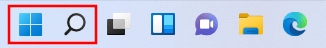 Bouton du menu Démarrer de Windows et icône de recherche