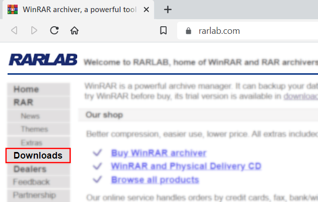 Téléchargements WinRAR