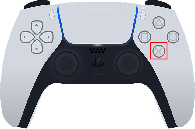 X button on a PlayStation 5 controller
