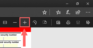 zoom in on pdf form in microsoft edge