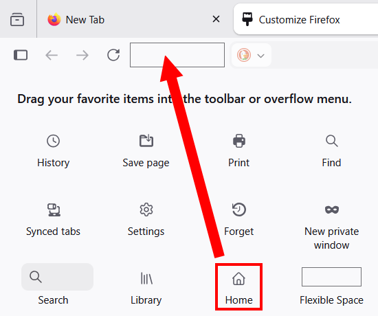 Add Home button to Firefox toolbar