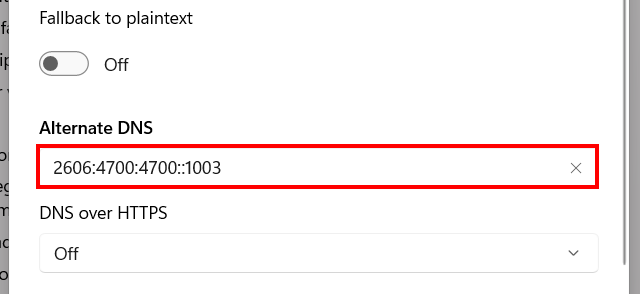 Alternate DNS for IPv6