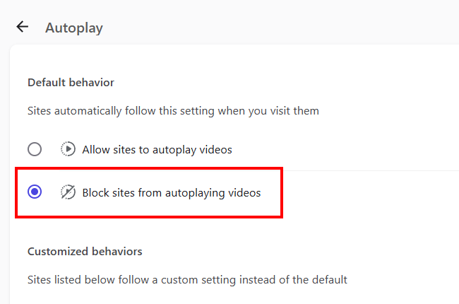 Block sites from autoplaying videos in Brave browser