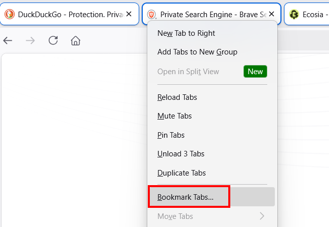 Bookmark all tabs in Firefox