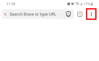 Brave browser for Android menu button
