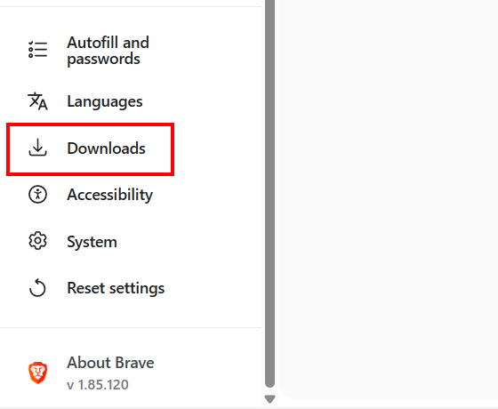 Brave browser download settings