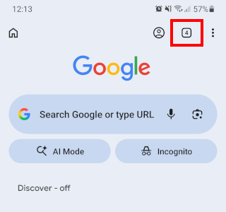 Browser tabs button