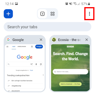 Browser tabs options button
