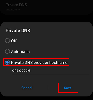 unblock websites Change DNS in Android 9