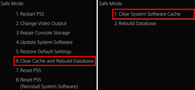 Clear PS5 system software cache