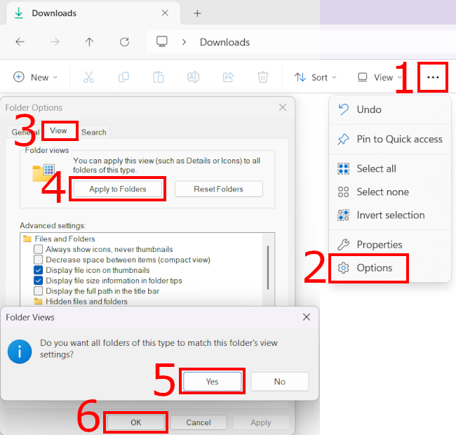 How to apply ungrouped folder settings to all folders permanently in Windows 11