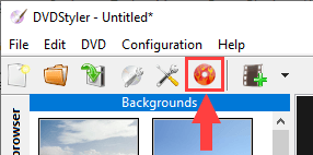 DVDStyler burn DVD button