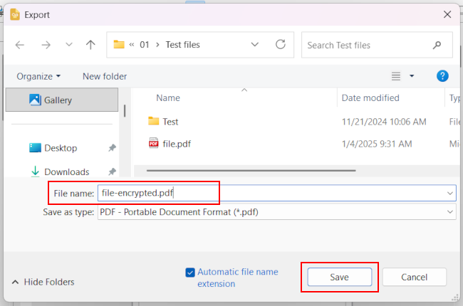 Export PDF file in LibreOffice