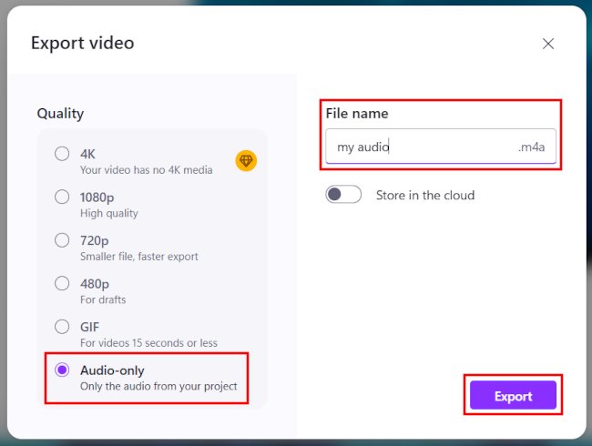 How to extract audio from video in Windows 11 using Clipchamp