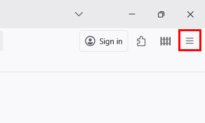 Firefox menu button