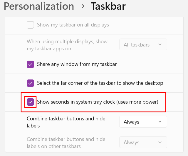 windows 11 system tray clock seconds