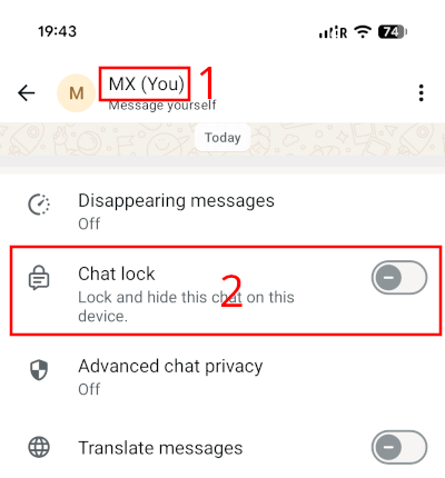 How to lock a WhatsApp chat on Android