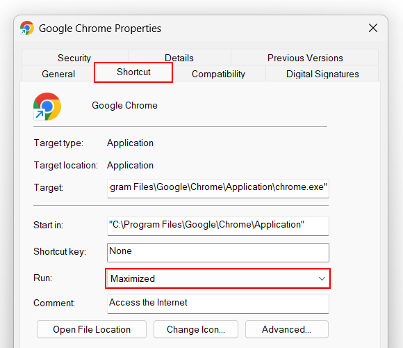 How to make your web browser always open maximized
