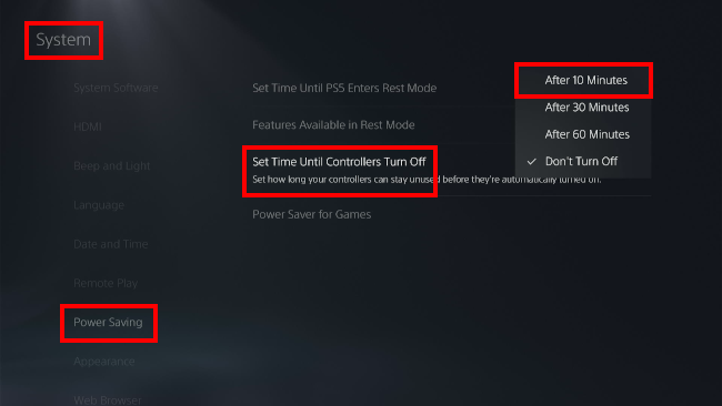 Make the PS5 controller turn off automatically after inactivity