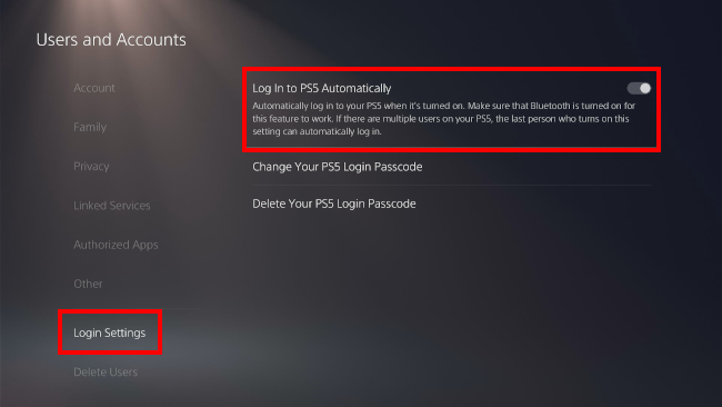 Make PS5 login automatically
