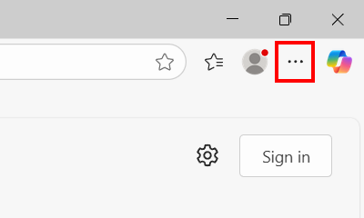 Microsoft Edge menu button