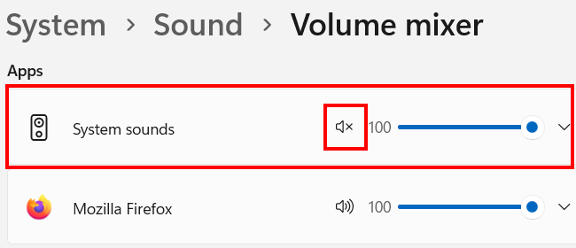 Mute system sounds